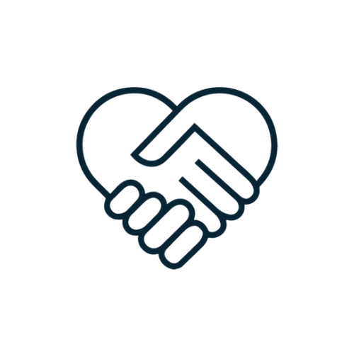 alt="Illustration of two hands shaking inside a heart outline, representing Biotherm's partnerships with NGOs for ocean conservation."